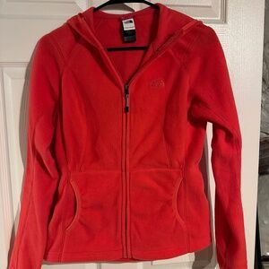 Coral North Face Zip Jacket